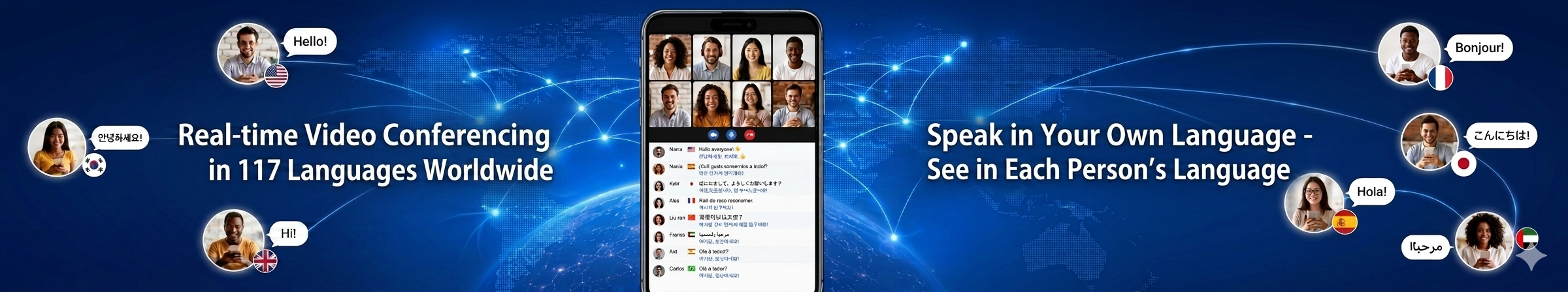 SomeChat multilingual video conferencing and chat across 117 languages